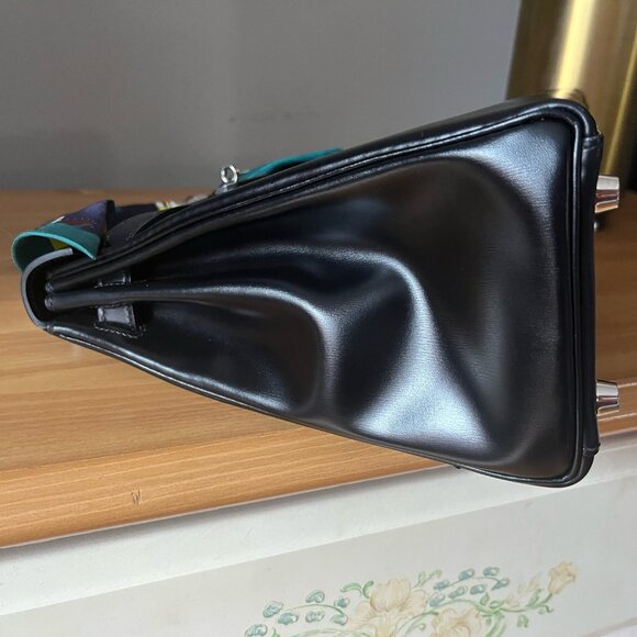 Wirkin Designer Inspired Black Box Smooth Leather 32 CM Bag - Picture 7 of 13